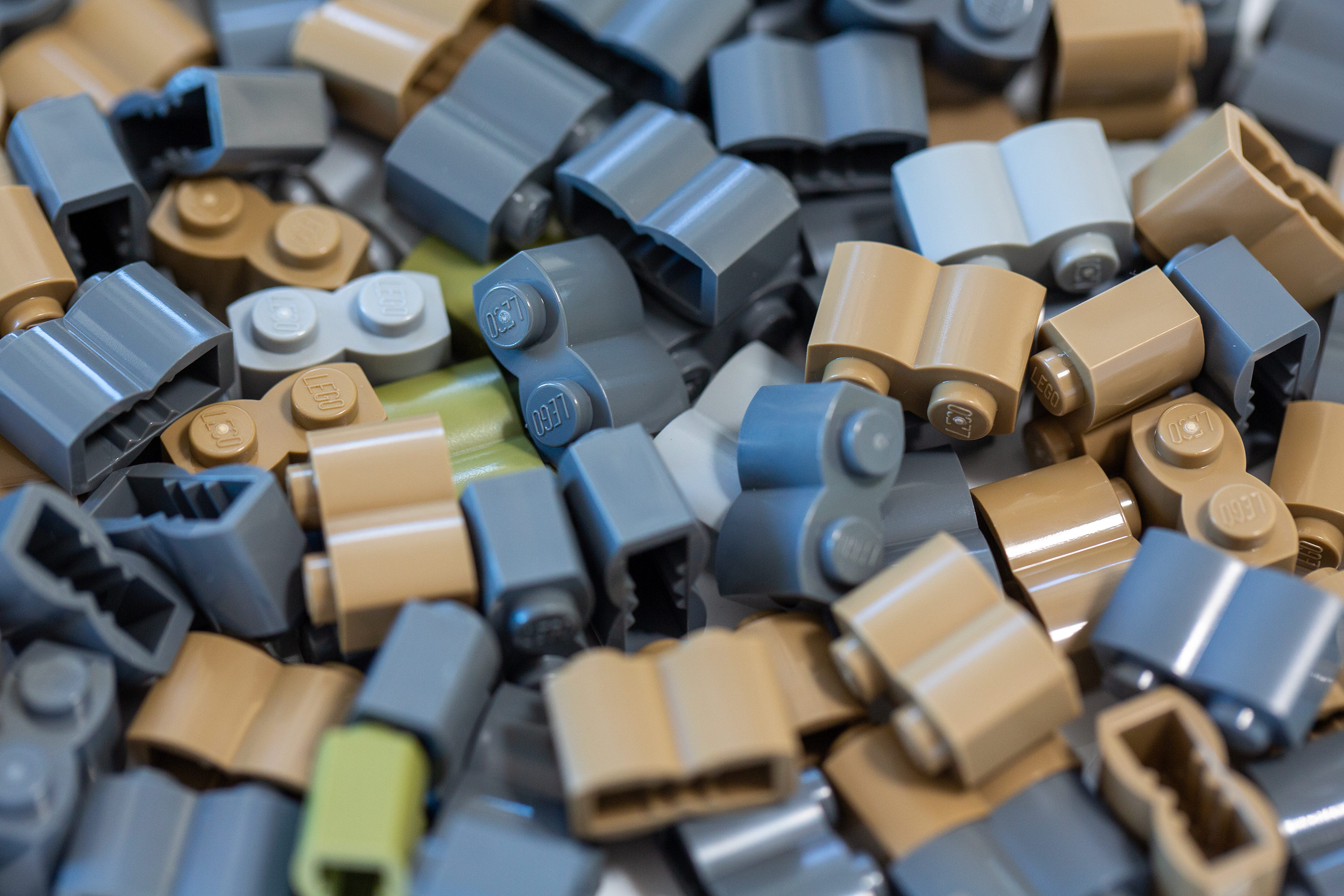 Neutral colored small LEGO parts and elements
